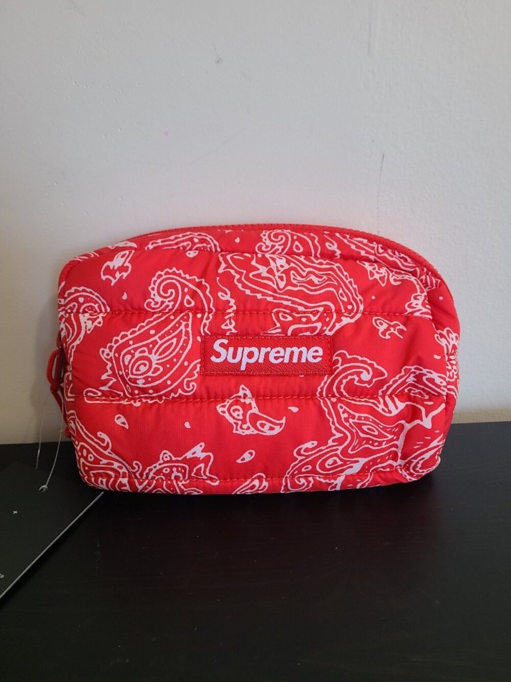 NWT Supreme Puffer Pouch Red Paisley